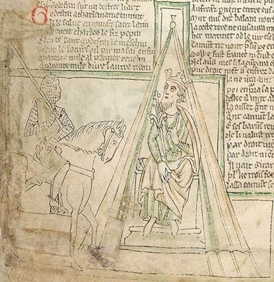 Crusader in conical tent