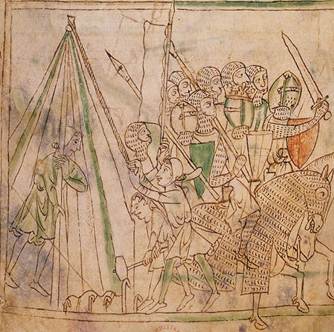 Preparing camp while on crusade.