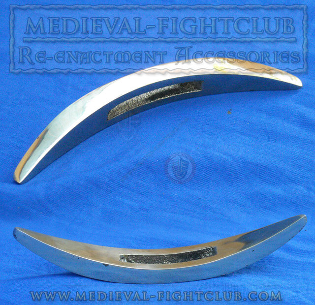 Brass curved crossguard with tapered ends