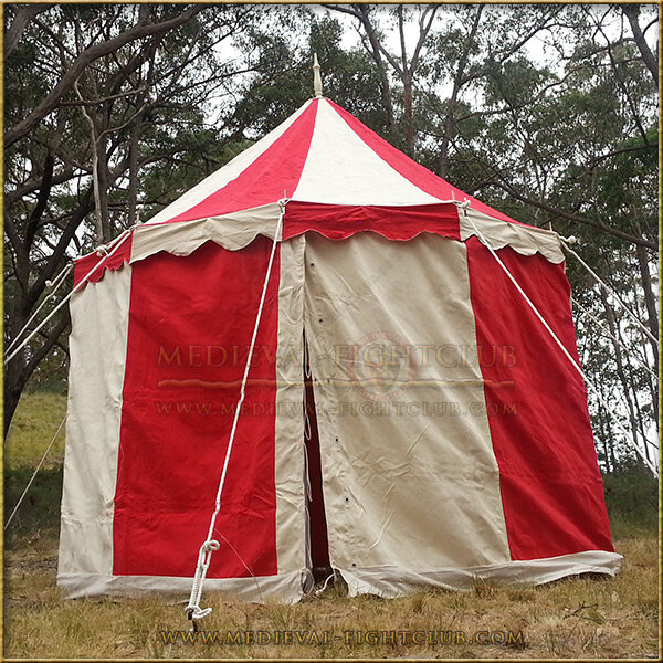 Red+White Pavilion - Striped Round Tent (3m diameter)