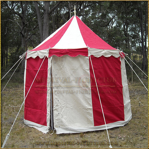 Red+White Pavilion - Striped Round Tent (3m diameter)
