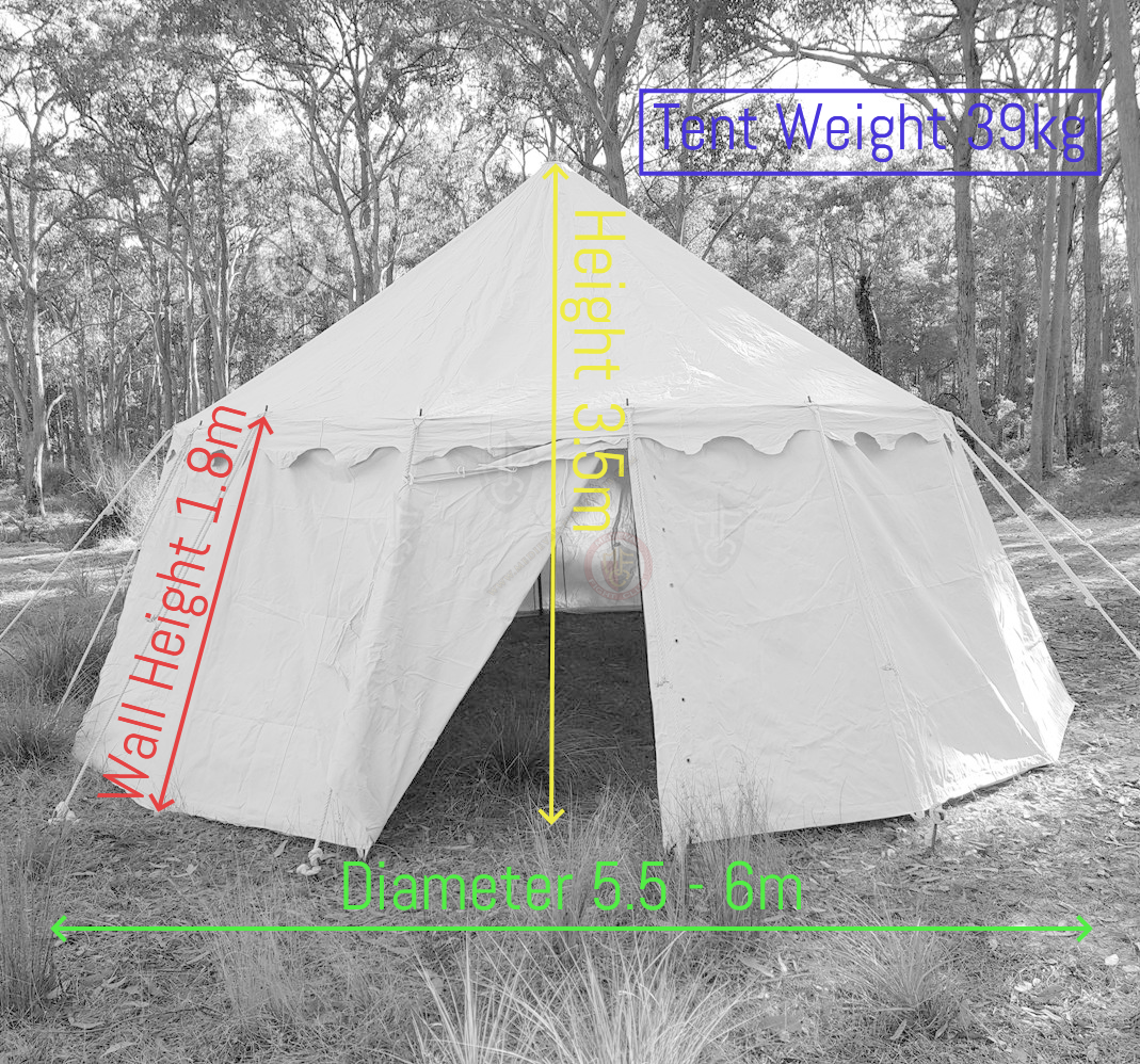 measurements of pavilion tent