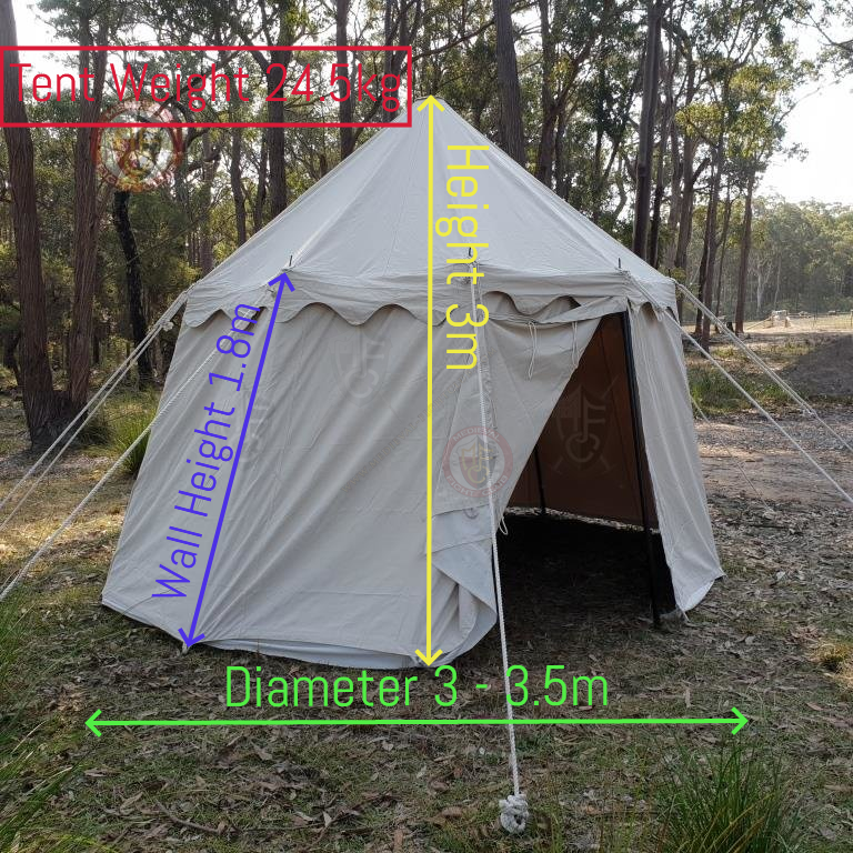 measurements of pavilion tent