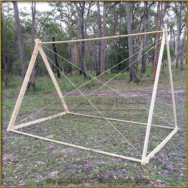 wooden frame of the viking tent