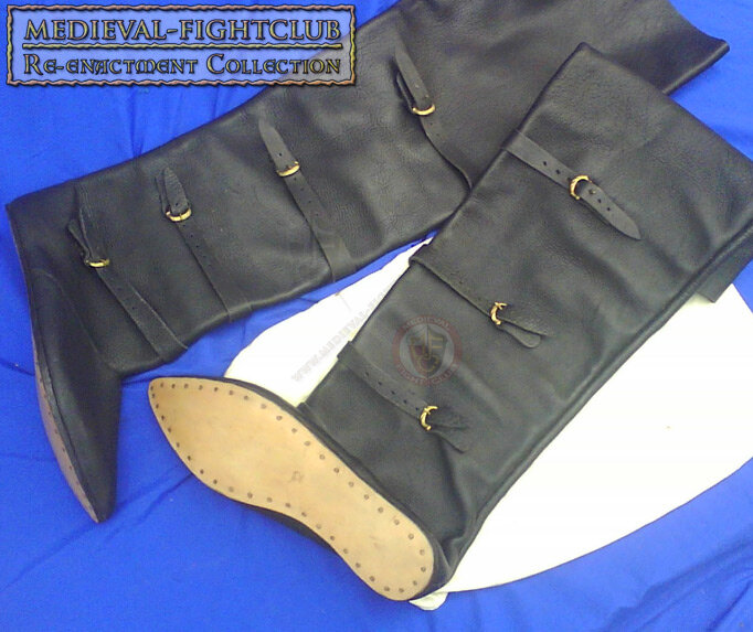Tall Medieval Boots - point toe - black
