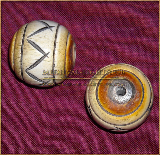 Wooden Sphere bead/button crisscross