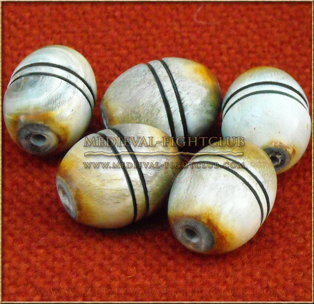 Wooden Eliptical bead/button with parallel lines