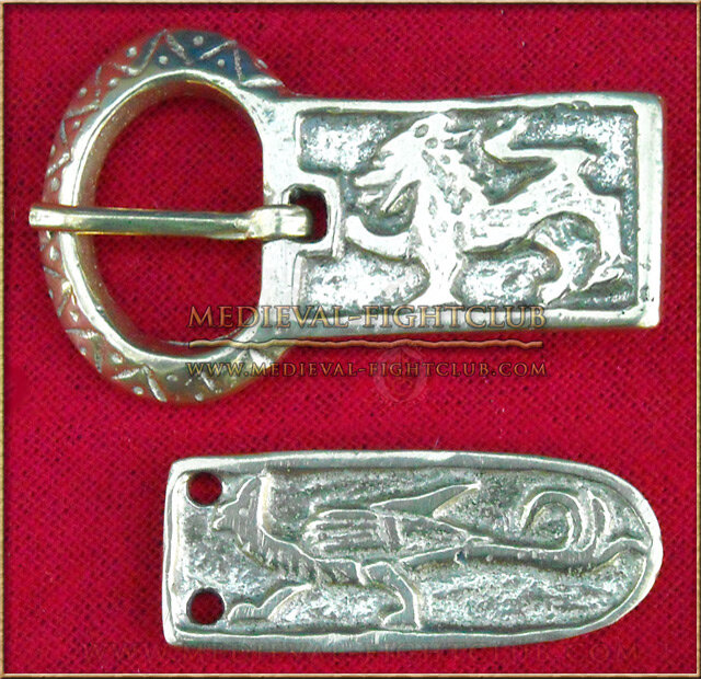 Lion crested belt buckle & chape