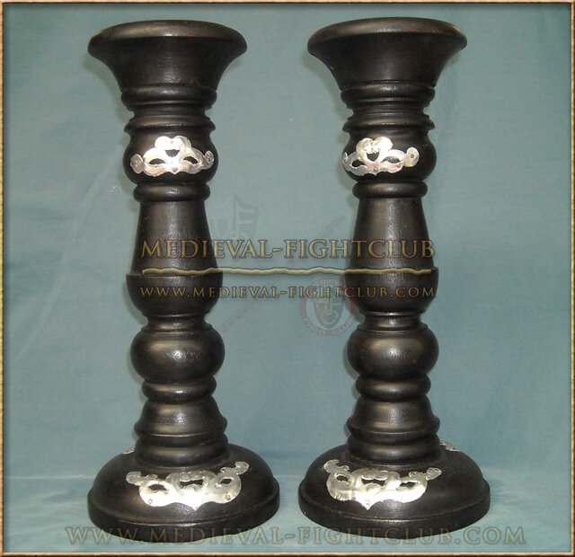 Black & silver candle holder