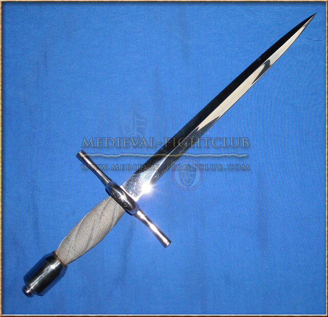 Left Handed Dagger - wire grip & leather scabbard