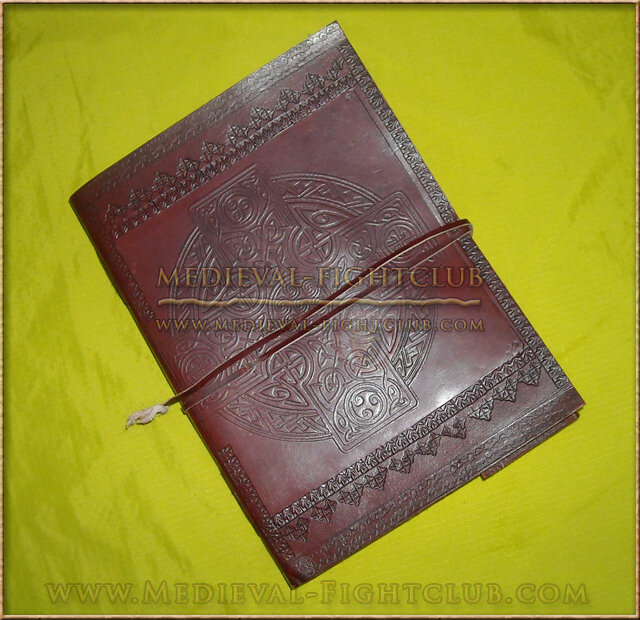 Leather Journal Celtic cross pattern