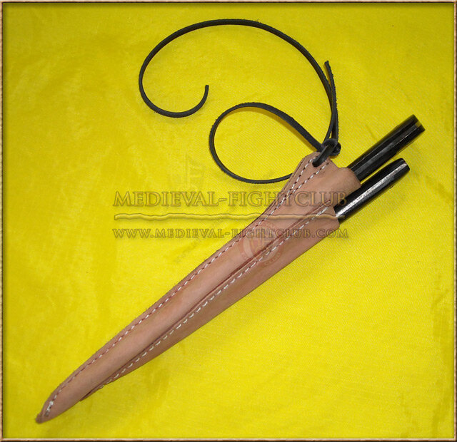 Knife and pricker cutlery set with sheath - horn