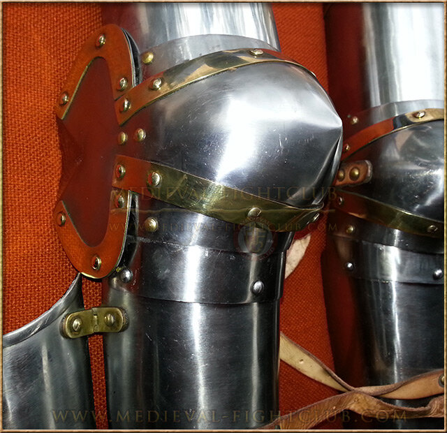 14thC Arm harness - brass trim
