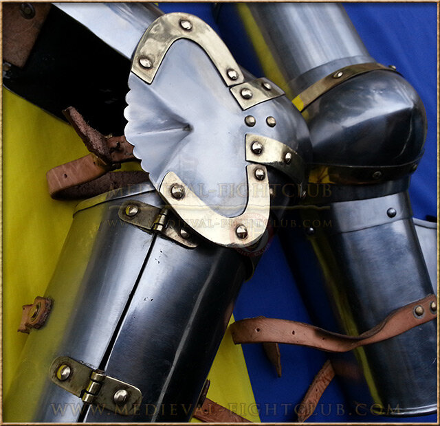 14thC Arm harness - brass trim