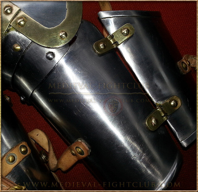 14thC Arm harness - brass trim