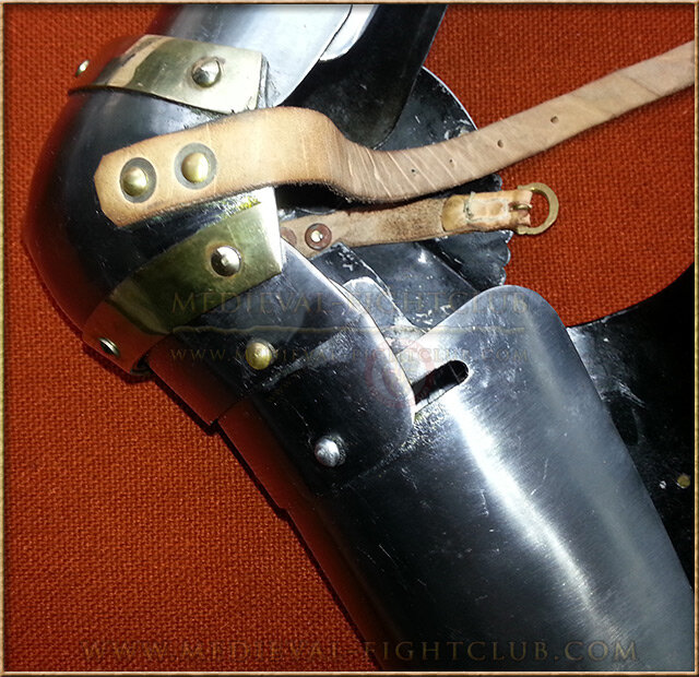 14thC Arm harness - brass trim