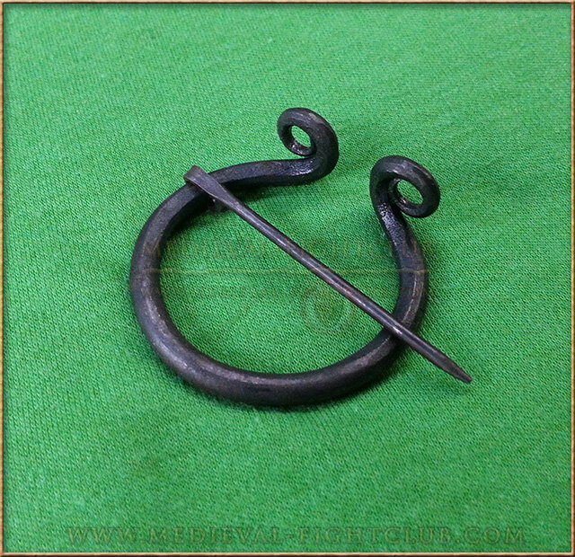 Penannular iron cloak pin / clasp - side curl