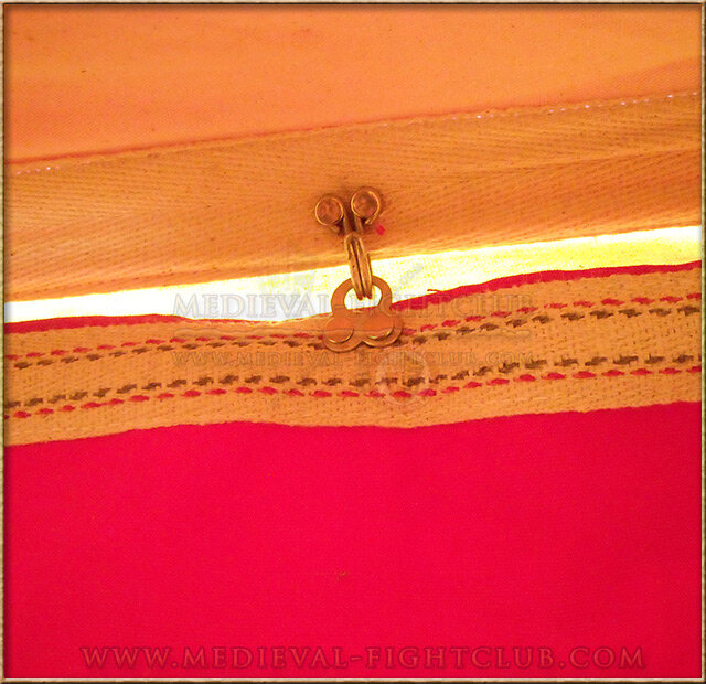 Red & White Pavilion - Striped Round Tent (3m diameter) Eyelet and Hook