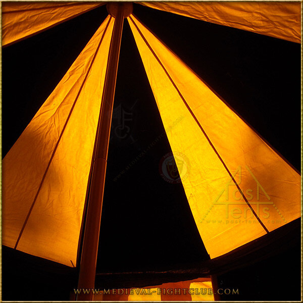 Pavilion - Striped Round Tent (3m diameter) Roof Interior