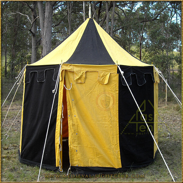 Pavilion - Striped Round Tent (3m diameter) Side View