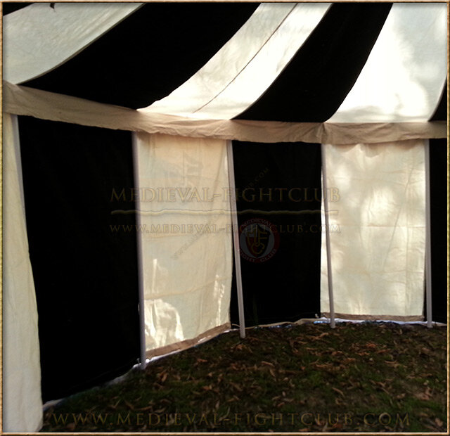Black + White Pavilion - Striped Round Tent (5m diameter) Interior Walls