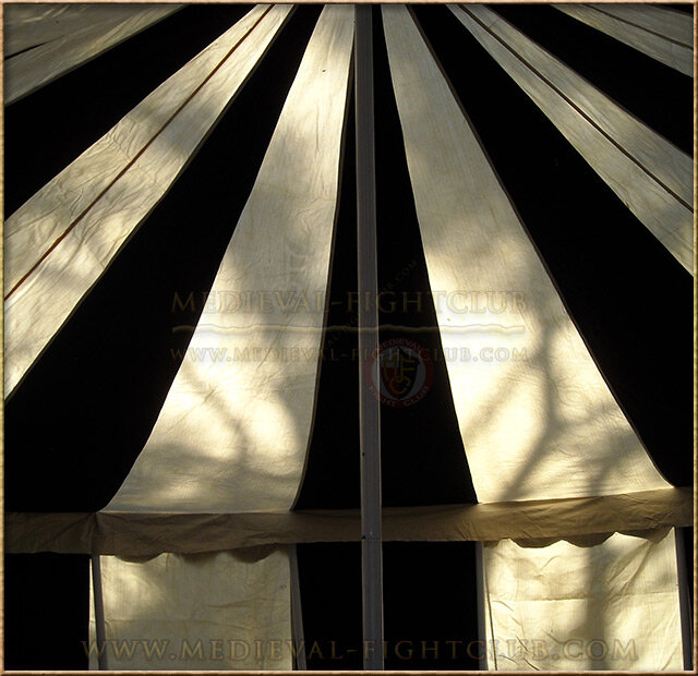 Black + White Pavilion - Striped Round Tent (5m diameter) Roof Interior
