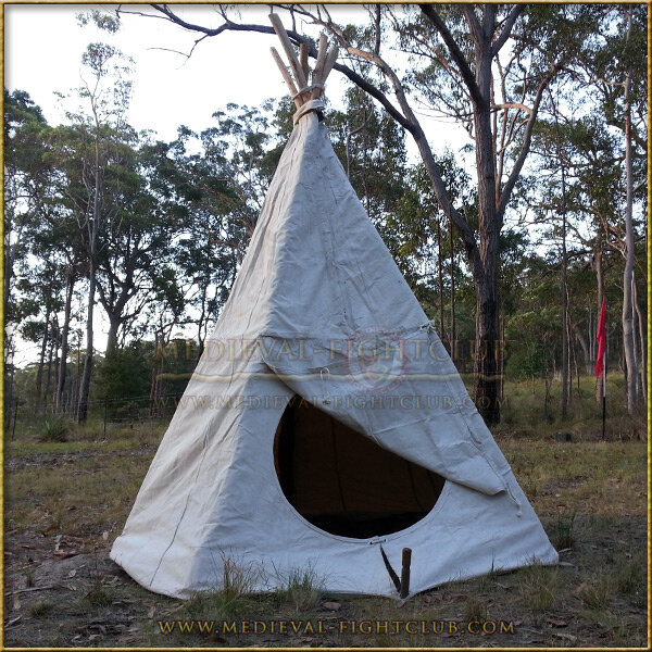 TiPi (TeePee) Tent - Large Entrance Half Closed