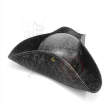 black leather pirate hat