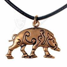 bronze boar pendant