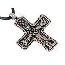 viking crucifix in silver