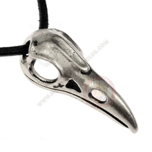 silver raven skull pendant